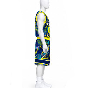 Ensemble de maillots de basket-ball sublimés personnalisés, unisexe, col en V, sans manches, impression du nom de l'équipe, 00, coupe athlétique toute saison - Product Image 4