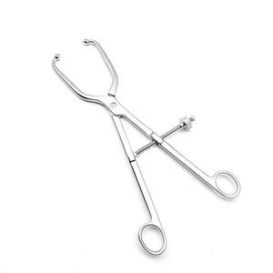 Pinzas de reducción pélvica manuales de acero inoxidable alemán, puntas esféricas rectas y curvas de 25 cm, instrumento ortopédico acetabular - Product Image 2