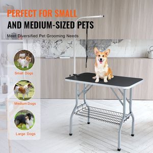 Piccolo cane medio 36 ''x 24'' pieghevole Pet toelettatura Stand 330lbs capacità cuscinetto braccio morsetto senza Sit hunch supporto toelettatura Loop - Product Image 6
