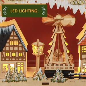 24 lumières LED calendrier de l'avent en bois compte à rebours de noël tiroirs décoratifs décoration de vacances naturelle pour enfants adultes - Product Image 5