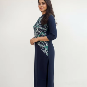 Vestido Estampado Floral Multicolor, Vestido de Verano de Manga Larga, Vestido de Algodón a la Moda para Fiestas, Vestido Occidental para Mujer - Product Image 3