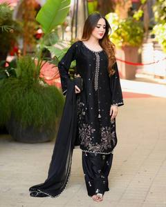 Robe de Soirée en Satin Lourd Brodé AARIKA TEXTILE de Qualité Supérieure avec Pantalon Farshi et Dupatta Lourd – Collection Traditionnelle Festive pour Mariages - Product Image 3