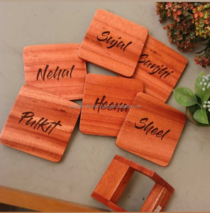 Posavasos de madera para grabar, juego de bases en blanco para café, té, mesa de comedor, accesorios de cocina, fiestas, bodas, madera de acacia a granel. - Product Image 5