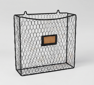 Premium Modern Wall Mounted Metal Wire <b>Storage</b> <b>Basket</b> <b>Rectangle</b> For Neatening Multi Purpose Use Stylish Wall Accent - Product Image 1
