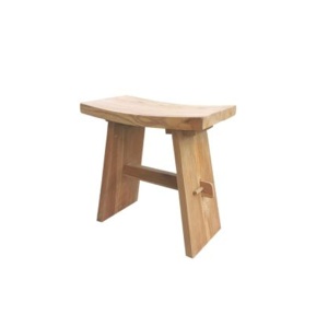 Teak Wood Outdoor <b>Garden</b> <b>Stool</b> Modern Minimalist Design Tapered Legs Durable Eco-Friendly Waterproof Accent Seat for Patio Use - Product Image 2
