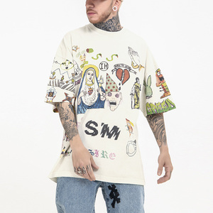 Camiseta Negra de Manga Corta para Hombre, Estilo Punk, Cuello Redondo, Corte Regular, 100% Algodón Lavado, Transpirable, Ecológica, Ropa Urbana - Product Image 3