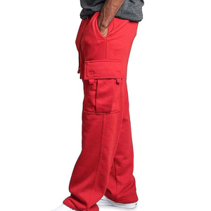 Pantalon de survêtement cargo oversize pour homme, coupe ample, multipoches, en molleton, style streetwear, avec logo personnalisé, en coton - Product Image 2