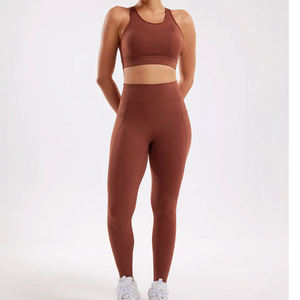 New Fashion Casual Solid Summer Yoga Jackets Gym Leggings High-waisted Sports Shorts 2-Piece <b>Set</b> for Women Cotton Comfortable - Product Image 5