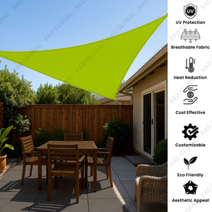 ผ้าบังแดดทรงสามเหลี่ยม HDPE ระบายอากาศ ป้องกันรังสียูวี สำหรับสวน ลานบ้าน ระเบียงกลางแจ้ง - Product Image 3