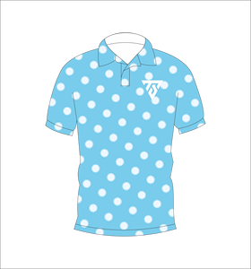 Camisa Polo para Hombre, Azul Claro con Puntos Blancos, Sublimación Personalizada, Manga Corta, Verano, Casual, Transpirable, Ligera, para Golf - Product Image 1