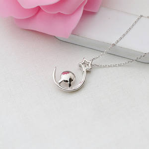 Collier étoile et lune en argent S925 pour femmes, ensemble de 9-10 perles, chaîne de clavicule avec accessoires de bricolage, pendentifs de mode, breloques, article n°. 383 - Product Image 1