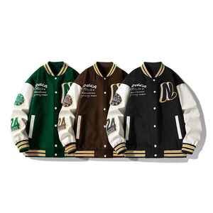 2026 New Style Custom Print Logo Vintage <b>Canvas</b> Stand Collar Varsity <b>Jacket</b> Winter Windproof Breathable for Men - Product Image 6
