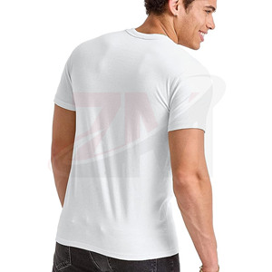 T-shirt blanc uni, personnalisable avec votre propre image, design OEM, pour homme, 100% coton, grande taille, avec logo et marque personnalisés. - Product Image 5