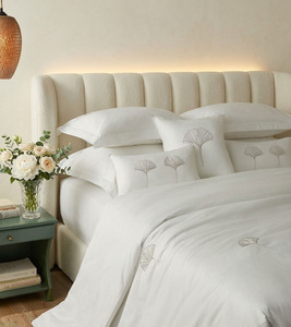 Wholesale Custom Cotton Duvet Cover <b>Sets</b> Embroidered Silver Ginkgo 250TC European-American Style <b>Bedding</b> <b>Sets</b> Pillowcases Home - Product Image 3