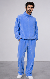 Unisex Premium Velvet Tracksuit Set | Oversized Full <b>Zip</b> Jacket & Wide Leg Sweatpants | Custom Streetwear Velour Tracksuit - Product Image 5