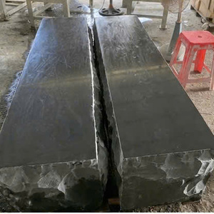 Bancs en pierre de basalte noir naturel, blocs solides pour aménagement paysager de jardin et de parc - Product Image 3