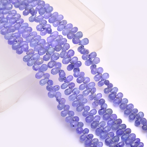 AAA+ Tanzanite 6x4mm-7x5mm Faceted Teardrop Briolette Beads Natural Tanzanite Semiprecious Gemstone Loose Drop Beads For Jewelry - Product Image 3