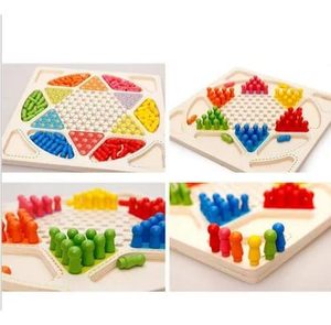 Wooden Ludo <b>Board</b> Game for Kids & Family 6 Player Classic <b>Board</b> Game with Dice Colorful <b>Pegs</b> - Product Image 2