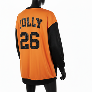 Women Basketball Jersey GSM Breathable Polyester Mesh <b>Black</b> Panel <b>Long</b> <b>Sleeve</b> Heat Transfer Logo Basketball Jersey Breathable - Product Image 5