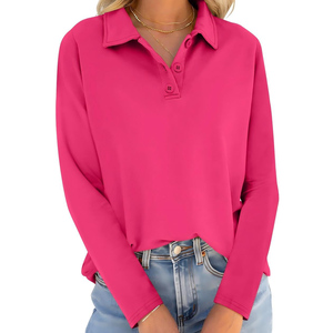 Polo de Manga Larga a Rayas para Mujer, Costuras de Primera Calidad, Apariencia Profesional, Logotipo Personalizado - Product Image 1