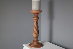 Personalize Handmade Wooden Candle Holder <b>Rustic</b> Twisted Design Single Piece Decorative Tabletop Accent by UO INDIA - Product Image 6