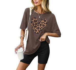 Women Tie Dye 2 Piece <b>Shorts</b> Set O Neck <b>Short</b> Sleeve Loose Fit Cotton Casual Summer Outfit Breathable Knitted Top and <b>Shorts</b> - Product Image 3
