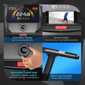 4.75HP <b>Folding</b> Treadmill with Touch <b>Screen</b> Control & Preset Programs for Fitness Enthusiasts - Product Image 6