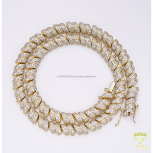 Elegant 925 <b>Sterling</b> <b>Silver</b> Moissanite Diamond Tennis Necklace Luxury Iced Out <b>Chain</b> For Fashion Forward <b>Men</b> And Women - Product Image 4