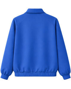 เสื้อแจ็คเก็ตแทรคสูทแบบมีซิป สีน้ำเงิน แขนยาว ทรงลำลอง ใส่ได้ทั้งชายและหญิง ระบายอากาศได้ดี กันลม เป็นมิตรกับสิ่งแวดล้อม ทรงปกติ มีฮู้ด เหมาะสำหรับฤดูใบไม้ร่วง - Product Image 2