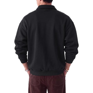 Sweat-shirt à col zippé pour homme, pull à col et épaules tombantes, sweat-shirt décontracté à manches longues pour l'automne et l'hiver - Product Image 4