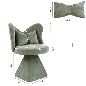 Sedia Girevole con Schienale a Farfalla per Trucco, Camera da Letto, Sala da Pranzo o Soggiorno - Product Image 2