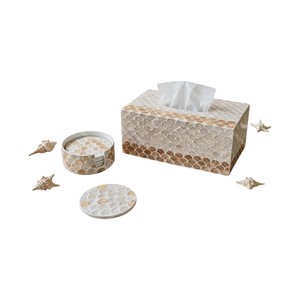 Elegant Shell Inlay <b>Drink</b> <b>Coasters</b> for Home Decor - Product Image 3