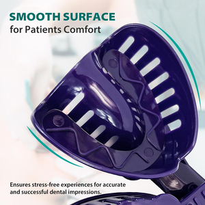 Juego Profesional de 12 Bandejas de Impresión Dental de Plástico Morado | # 1 Bolsa Grande de Plástico Rígido Desechable con Parte Superior Perforada para Bandejas - Product Image 4