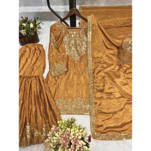 Top de mujer elegante: conjunto de Sharara y Dupatta con bordado y trabajo de secuencia - Product Image 6