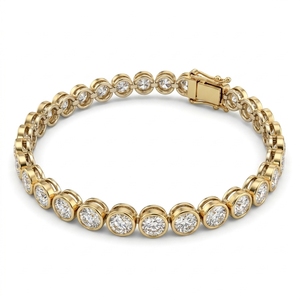Luxury 13.17 CT Lab Grown Brilliant Cut Diamond Tennis Bracelet 14K <b>Solid</b> <b>Gold</b> IGI Certified 6.5 Inch Solitaire Fine Jewelry - Product Image 1