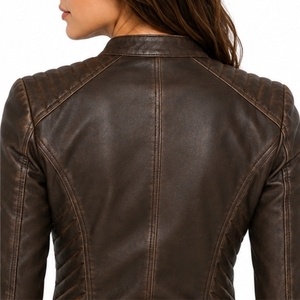 Premium Women Leather <b>Jacket</b> Stylish Durable Comfortable Classic Full Front Zipper Closure <b>Zip</b> <b>Up</b> <b>Jacket</b> Slim Fit <b>Jacket</b> - Product Image 5