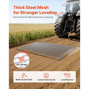 Erpice a Catena in Acciaio Zincato Durevole 6 x 3 Piedi, Rastrello ad Alta Efficienza per ATV/UTV/Trattori, Accessori per Agricoltura - Product Image 2