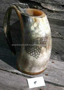 Corne à boire en agate naturelle sculptée à la main corne à boire Viking sculpture corne à boire de buffle pour bière - Product Image 3
