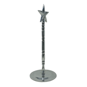 Dispensador de Toallas de Papel de Aluminio con Tema Celestial - Soporte Rústico Plateado para Toallas de Papel con Remate de Estrella para Decoración del Hogar - Product Image 1