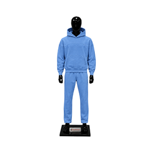 Ensemble de survêtement premium bleu ciel pour homme, sweat à capuche oversize et pantalon de jogging, style streetwear décontracté et sportswear, vente en gros - Product Image 1