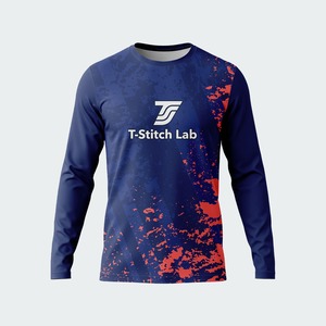 T-shirt pour homme à prix de gros, séchage rapide, respirant, coupe classique, service OEM, manches longues, logo personnalisé, qualité supérieure - Product Image 4