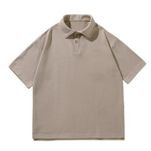 Men's Short Sleeve Solid Color Polo Shirt Casual Regular Fit Black Button Design Woven Fabric - Product Image 2