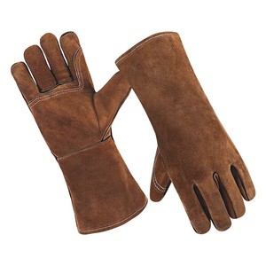 Guantes de Soldadura de Cuero Vacuno de Dos Capas, Directo de Fábrica, Todos los Tamaños, Largos, Resistentes al Fuego, Forrados con Forro Polar, Engrosados y Resistentes al Desgaste - Product Image 5