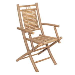 Chaise pliante en bambou avec dossier à lattes, siège pliable naturel pour intérieur, extérieur, salon, patio, mobilier OEM ODM - Product Image 6