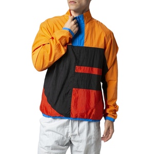 Men's Lightweight Nylon Waterproof Windbreaker Jacket Custom Printed Logo Zip Up Plus Size Color <b>Block</b> Summer Wear Rain Jacket - Product Image 3