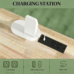 Isola e carrello da cucina bianchi con mobiletto per stoviglie per i tuoi essenziali da cucina - Product Image 3