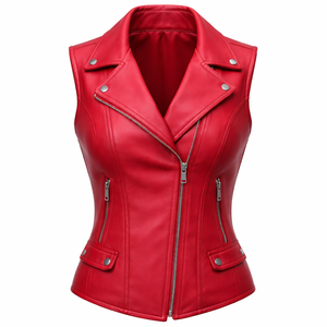 Chalecos de Cuero Rojo para Mujer, Personalizados y de Primera Calidad al por Mayor - Fabricante de Diseños Personalizados de Alta Calidad Disponibles - Product Image 1