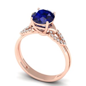 Anillo REYES de Plata de Ley 925 con Moissanita Certificada GRA, Corte Brillante Redondo, Gema de Zafiro Azul, Nueva Llegada - Product Image 4