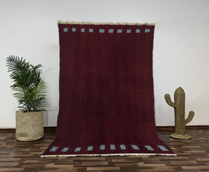 Tapis marocain en laine noué à la main, écologique, antidérapant, à franges, motif géométrique, poils moyens, pour salon, chambre d'enfant, hôtels - Product Image 1