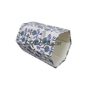 Poubelle élégante hexagonale pliable en papier recyclé fait main, pour usage intérieur/extérieur, bureau ou rue, idéale pour le bricolage et l'impression. - Product Image 5